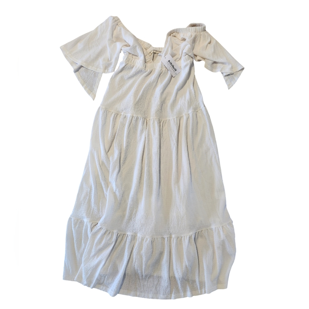 Kikibell Cream Maternity Boho Style Dress Size Medium New With Tags